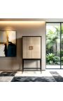 ERYNDOR Shagreen Effect Bar Kabinet v Črni hrast - 182 cm