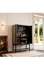 ERYNDOR Shagreen Bar Cabinet în Oak Negru - 182 cm