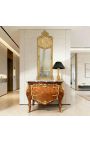 Eingelegte Kommode im Stil Louis XV, vergoldete Bronzen und schwarzer Marmor - 3