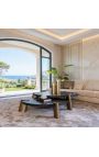 Struktura gniježđenja stola za kavu set u hrastovom i zlatnom mesingu - 122 cm