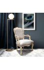 Poltrona de Louis XV estilo bege e madeira bege