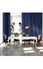 Baroque dining table in white lacquered wood