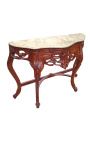 Console Baroque cherry wood and beige marble