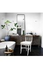 Dinerstoel in Napoleon III-stijl, wit kunstleer en wit hout - 4