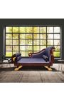 Veľká leží na longue francúzsky Empire štýl modré pruhy satén tkaniny