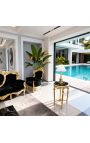 Baroque Sofa black velvet fabric and gilt wood - 14