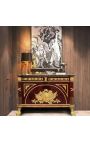 Stor fransk empirestil mahogny byrå med svart marmor