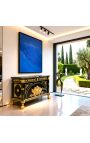 Grand tableau contemporain rectangulaire "Monochrome de Bleus"
