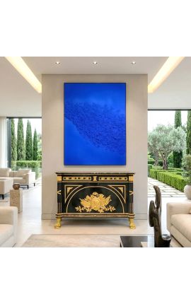 Grand tableau contemporain rectangulaire "Monochrome de Bleus"