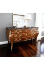 Kummut 3 sahtlit Louis XV Stiil INLAID musta marmoriga
