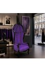 Sedia in stile barocco di Grand Porter in velluto viola e legno nero