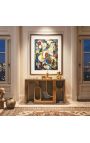 Tabela konzole kontakte v Brushed Golden Brass-Finish Metal - 150 cm