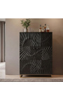 Meuble Bar NERVURA en manguier noir – 140 cm - 1