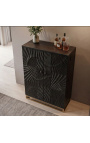 Meuble Bar NERVURA en manguier noir – 140 cm - 1