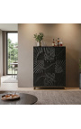 Meuble Bar NERVURA en manguier noir – 140 cm - 1