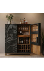Meuble Bar NERVURA en manguier noir – 140 cm - 1
