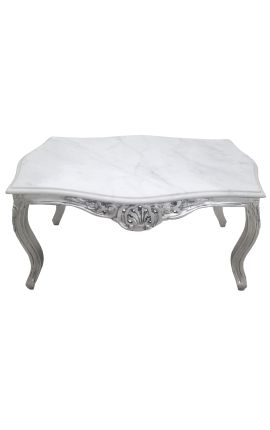 Pohárik barokového štýlu strieborné drevo s bielym mramorovým vrcholom