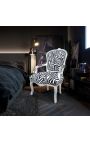 Baroka krēsls stilā Louis XV zebra un sudraba koksne