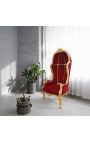 Grand porteri barokkstiilis tool Burgundia sametist ja kullast puidust - 4