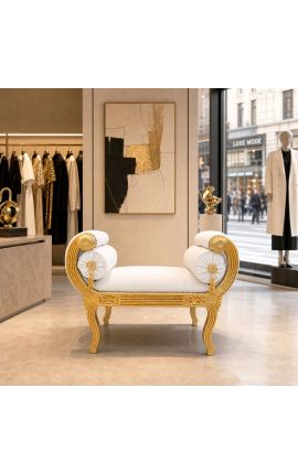 Rooma pink valge kunstnahk ja kuldne puit