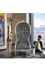 Grand Porter's Baroque Style Lænestol Zebra Mønster Stof og Sølvblad Træ - 3