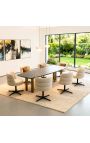 Structura Swivel Eetkamerstoel in licht beige geweven stof - Zwarte basis
