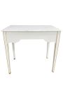 Louis XVI style writing skrivebord Glanset hvit malt og hvit marmor - 13