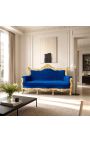 Barock Rococo 3 sitzbank dunkelblau samt und gold holz - 9