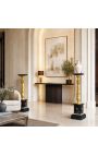 Empire estilo preto coluna de mármore com bronze dourada - 3