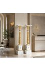 Colonne en marbre blanc avec bronze doré de style Empire