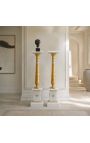 Colonne en marbre blanc avec bronze doré de style Empire