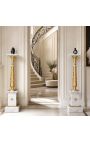 Colonne en marbre blanc avec bronze doré de style Empire