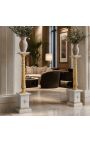 Colonne en marbre blanc avec bronze doré de style Empire