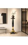 Columna de mármol negro de estilo Napoleón III con bronce - 3