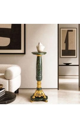 Columna de marbre verd estil Napoléon III amb bronze - 2