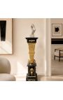 Colonne carrée (gaine) en marbre noir de style Empire avec bronze 