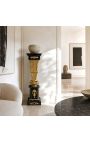 Colonne carrée (gaine) en marbre noir de style Empire avec bronze 