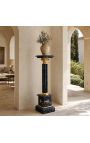 Columna corintiana en mármol negro con bronce dorado en estilo Imperio - 10