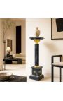 Coluna coríntia em mármore negro com bronze dourado estilo Império - 11