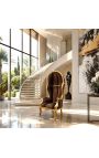 Sedia in stile barocco Grand Porter Tessuto stampato Leopard e legno dorato - 6