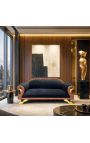 Juodosios aksomo imperijos sofa su raudonmedžio ir aukso gulbės detalėmis - 2