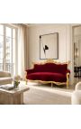 Barroco Rococo 3 bistec de terciopelo y madera de oro - 10