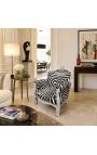 Poltrona "principale" in stile barocco zebra e legno argento - 4