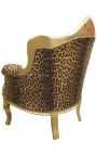 Sedež "kneževsko" Barokna leopardna tkanina in zlato les - 15