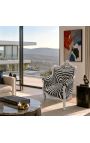 Käsiistuin "prinssi" Baroque tyyli zebra ja hopea puu - 10