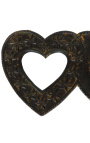 Trivet de metal patinado "Double Hearts"