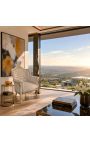 Armchair "hercegnő" Baroque stílusú bézs bársony és bézs fából - 9