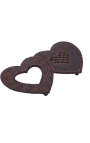 Trivet de metal patinado "Double Hearts"