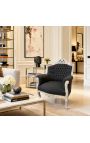 Scaun "prinţ" Baroc negru velvet și lemn de argint - 6