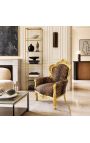 Большие кресла ткани барокко leopard и золочеными Вуд - 2